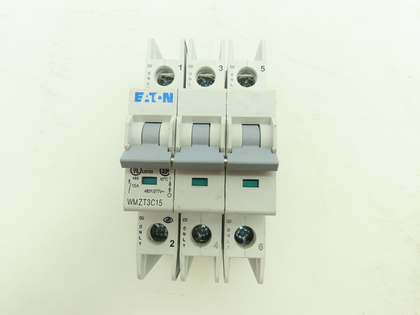 Eaton WMZT3C15 Circuit Breaker 15A 277/480V 3 Pole DIN Rail 3Ph
