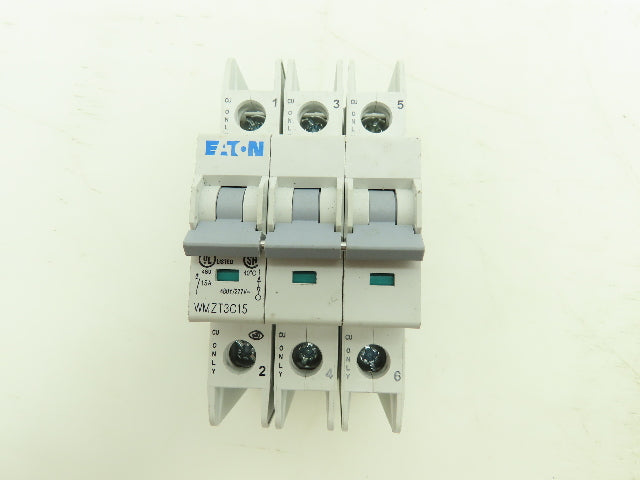 Eaton WMZT3C15 Circuit Breaker 15A 277/480V 3 Pole DIN Rail 3Ph
