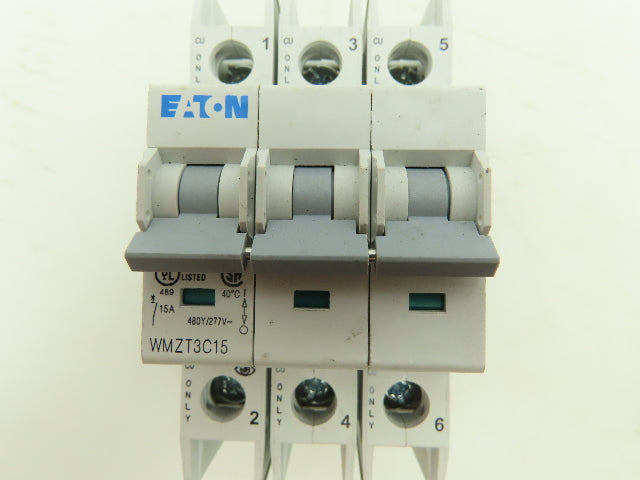 Eaton WMZT3C15 Circuit Breaker 15A 277/480V 3 Pole DIN Rail 3Ph