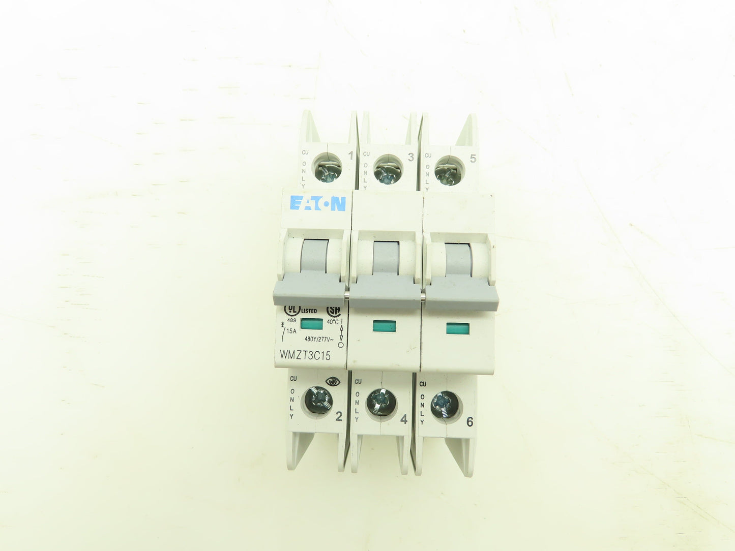 Eaton WMZT3C15 Circuit Breaker 15A 277/480V 3 Pole DIN Rail 3Ph