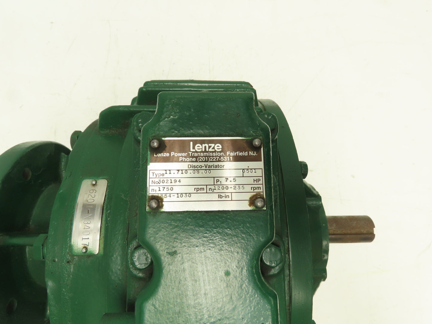 Lenze Disco-Variator Variable Speed Inline Gear Drive 7.5Hp 1200-235 RPM