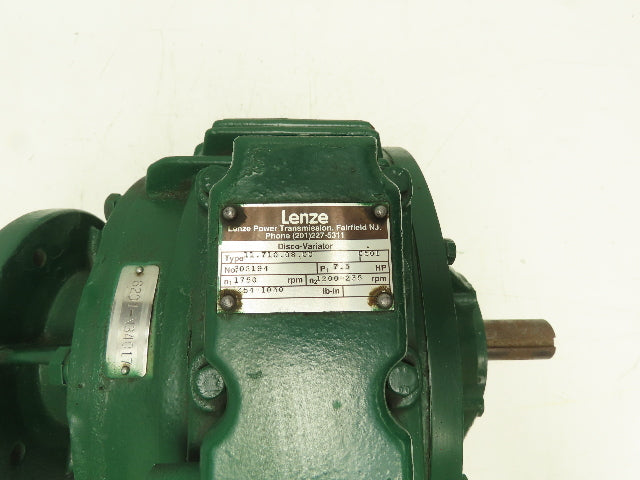 Lenze Disco-Variator Variable Speed Inline Gear Drive 7.5Hp 1200-235 RPM