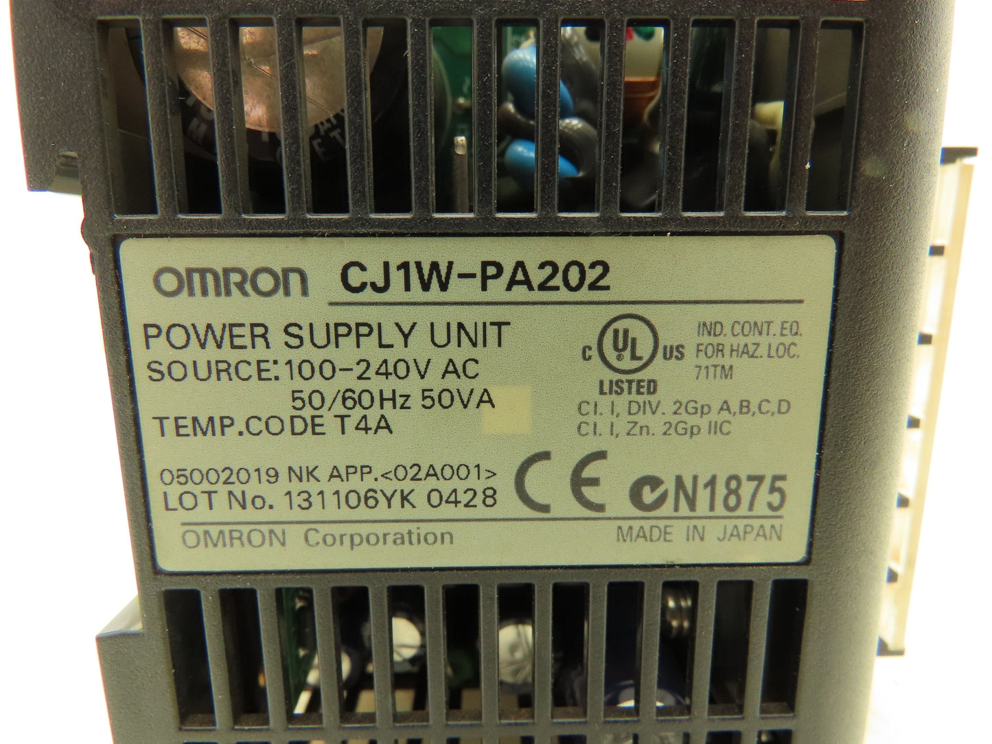 Omron CJ1W-PA202 Power Supply With Programmable Controller 100-240VAC