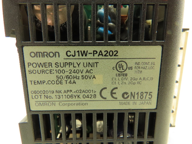 Omron CJ1W-PA202 Power Supply With Programmable Controller 100-240VAC