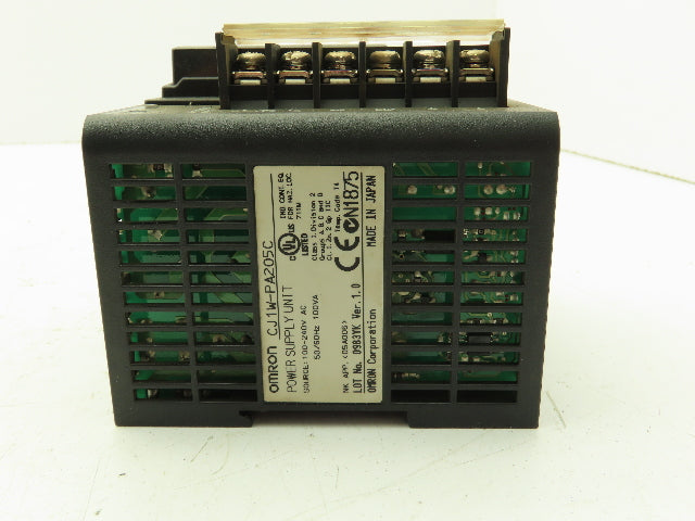 Omron CJ1W-PA205C Power Supply Module 100-240VAC Input 120/240VDC OR 24VDC 2A