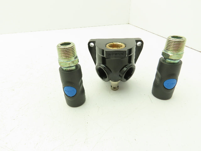 Prevost ISI 068203WK Compressed Air Manifold 1/2" FNPT Coupler Drain 1/4"