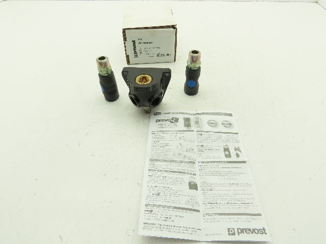 Prevost ISI 068203WK Compressed Air Manifold 1/2" FNPT Coupler Drain 1/4"