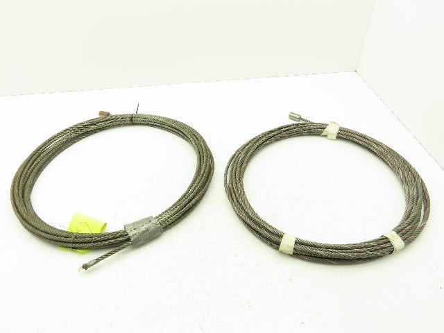 1/4"x 50' Steel Wire Rope Winch Hoist Lifting Cable Lot of 2