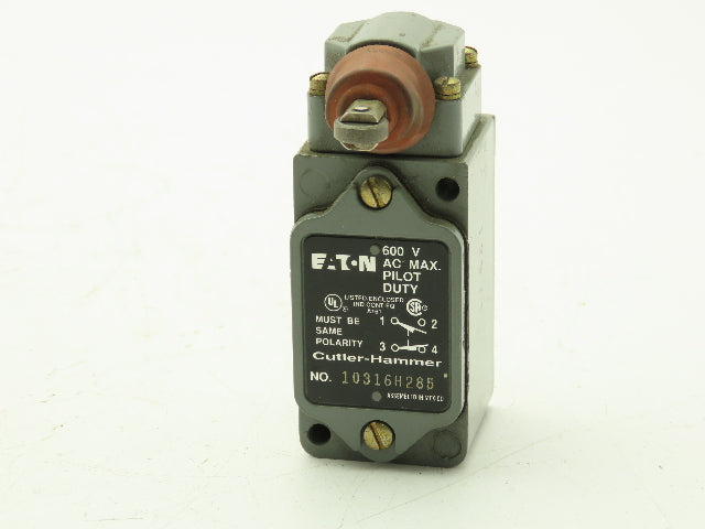 Eaton Cutler Hammer 10316H285 Limit Switch Side Roller 600V AC Max 1 NO 1 NC