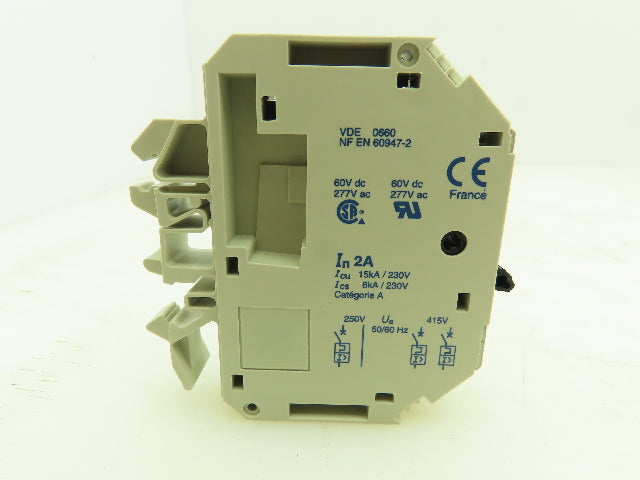 Telemecanique GB2CB07 Circuit Breaker 2A 60VDC 277VAC Thermal Magnetic TeSys