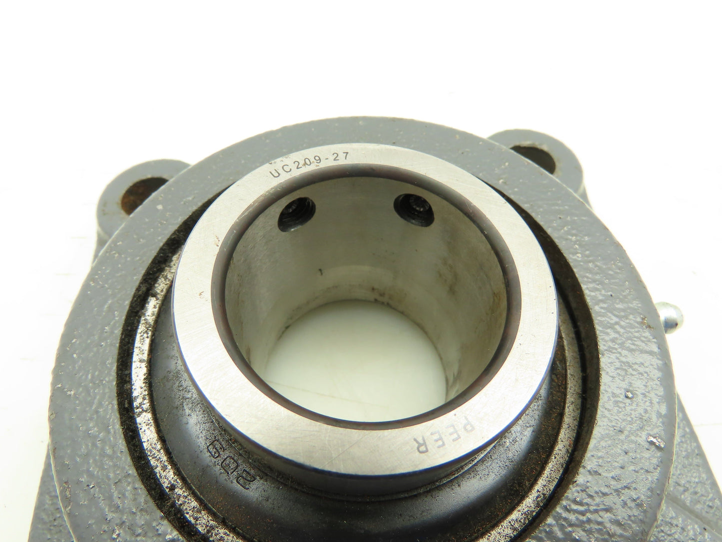 Peer F209 Bearing Flange 4 Bolt Set Screw Collar With Locking Insert Bearing