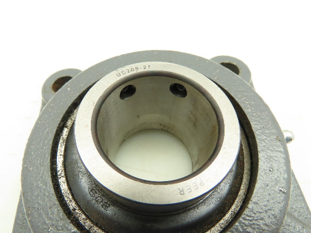 Peer F209 Bearing Flange 4 Bolt Set Screw Collar With Locking Insert Bearing