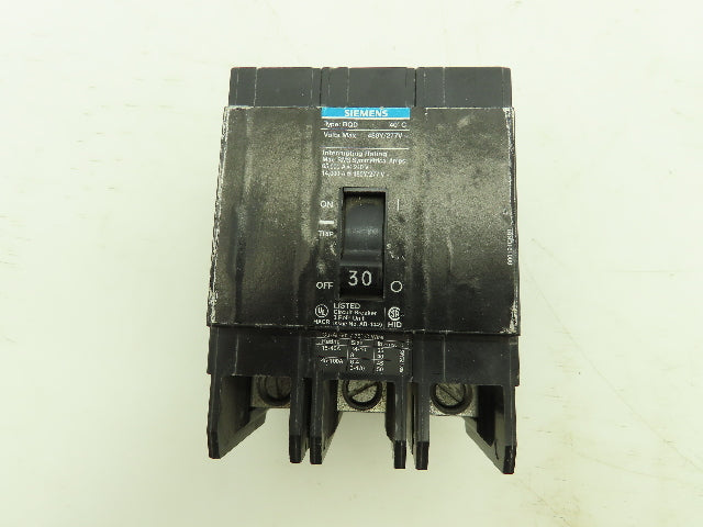 Siemens BQD330 Circuit Breaker 30A 3 Pole 480Y/277V AC