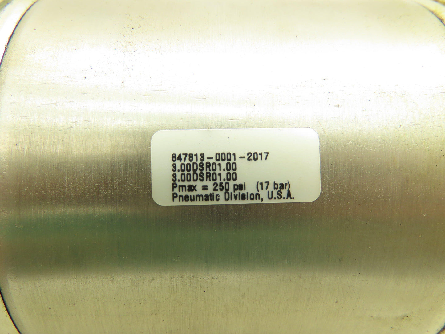 Parker 847813-0001-2017 Round Body Pneumatic Cylinder 1" Bore 3" Stroke 250 PSI