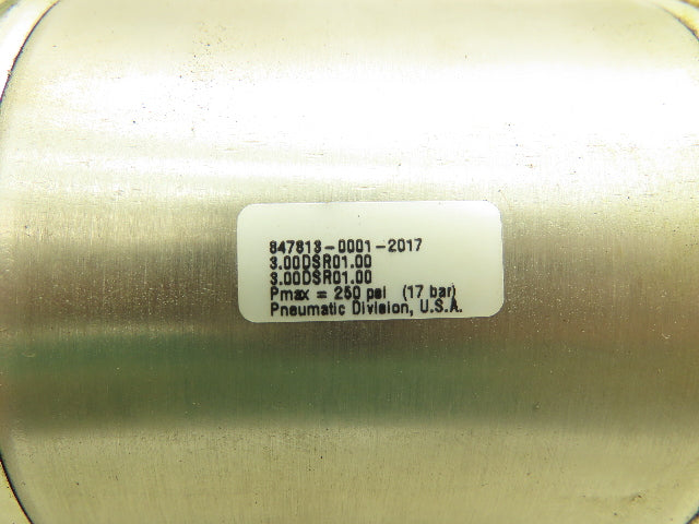 Parker 847813-0001-2017 Round Body Pneumatic Cylinder 1" Bore 3" Stroke 250 PSI