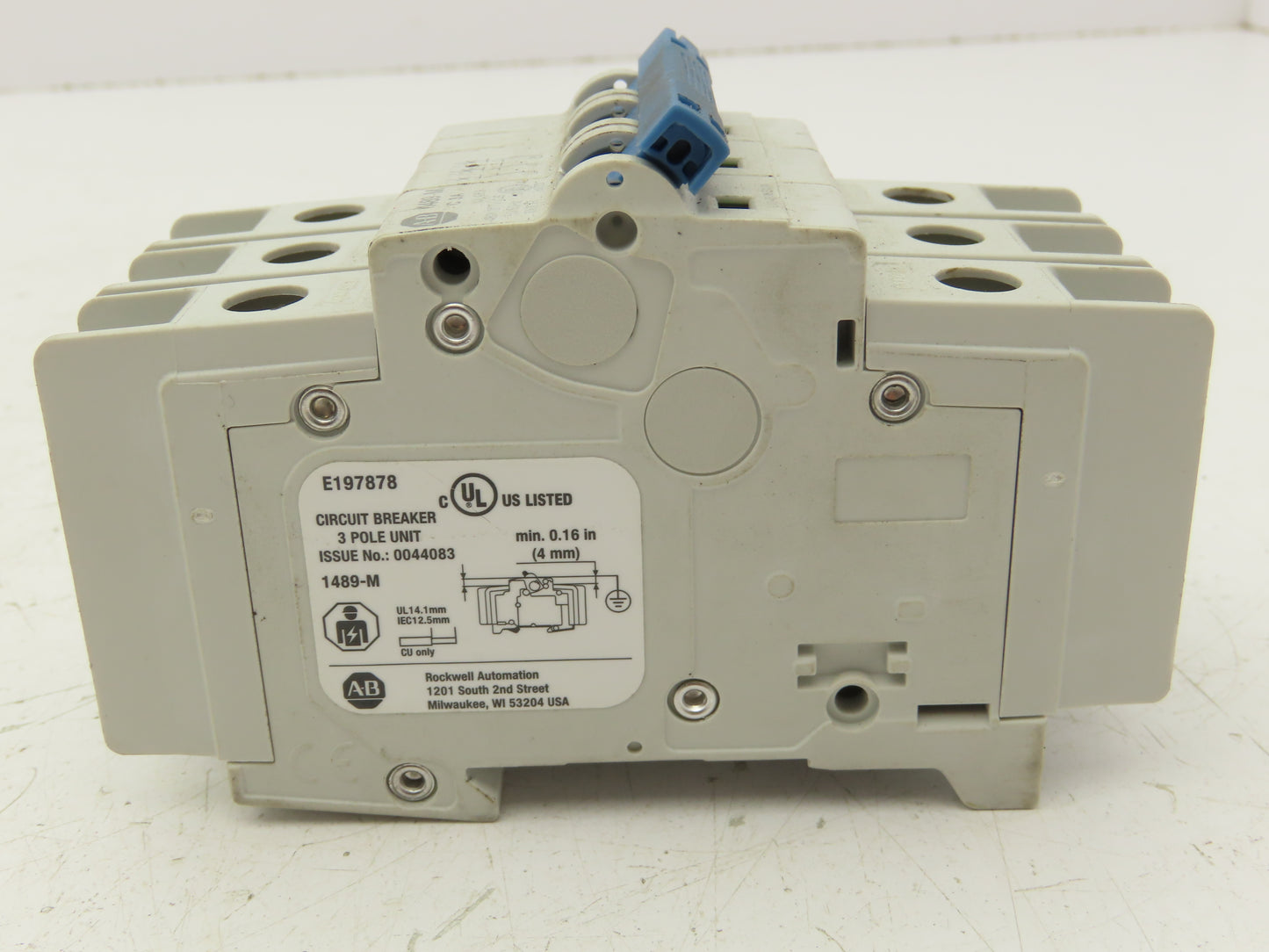 Allen Bradley 1489-M3C030 Circuit Breaker 3A 3 Pole 277/480V Din Rail Mount