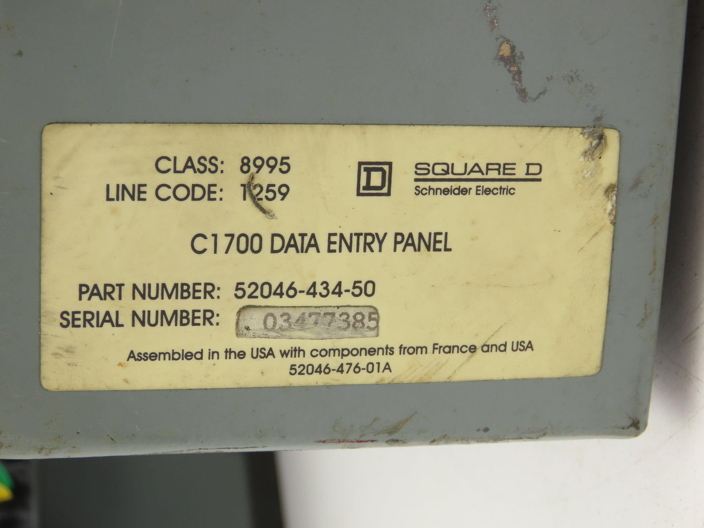 Square D XBT PM027110 Magelis Data Entry Panel Operator Interface XBTPMREQ3671G1