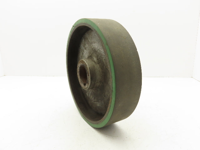 Trew 12x3" Duralast Green Polyurethane Cast Iron Wheel 1-15/16" Keyed Bore