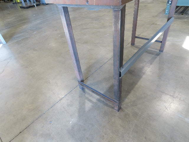 Industrial Butcher Block Top Workbench Table 72"W 30"D 46"H Heavy Steel Legs