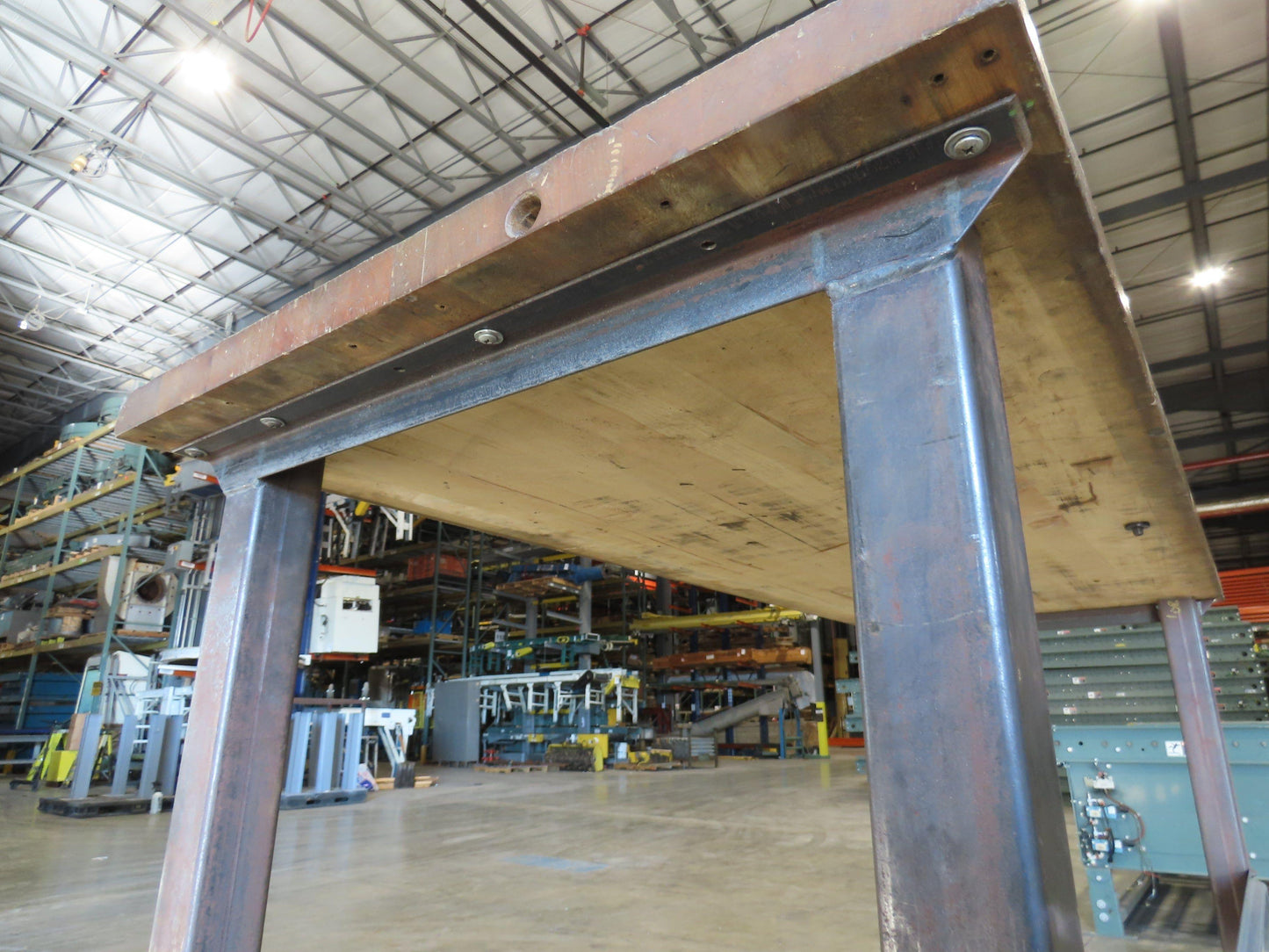 Industrial Butcher Block Top Workbench Table 72"W 30"D 46"H Heavy Steel Legs