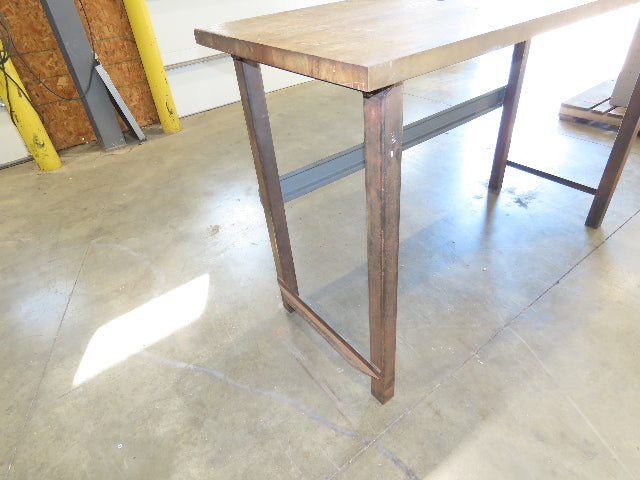 Industrial Butcher Block Top Workbench Table 72"W 30"D 46"H Heavy Steel Legs