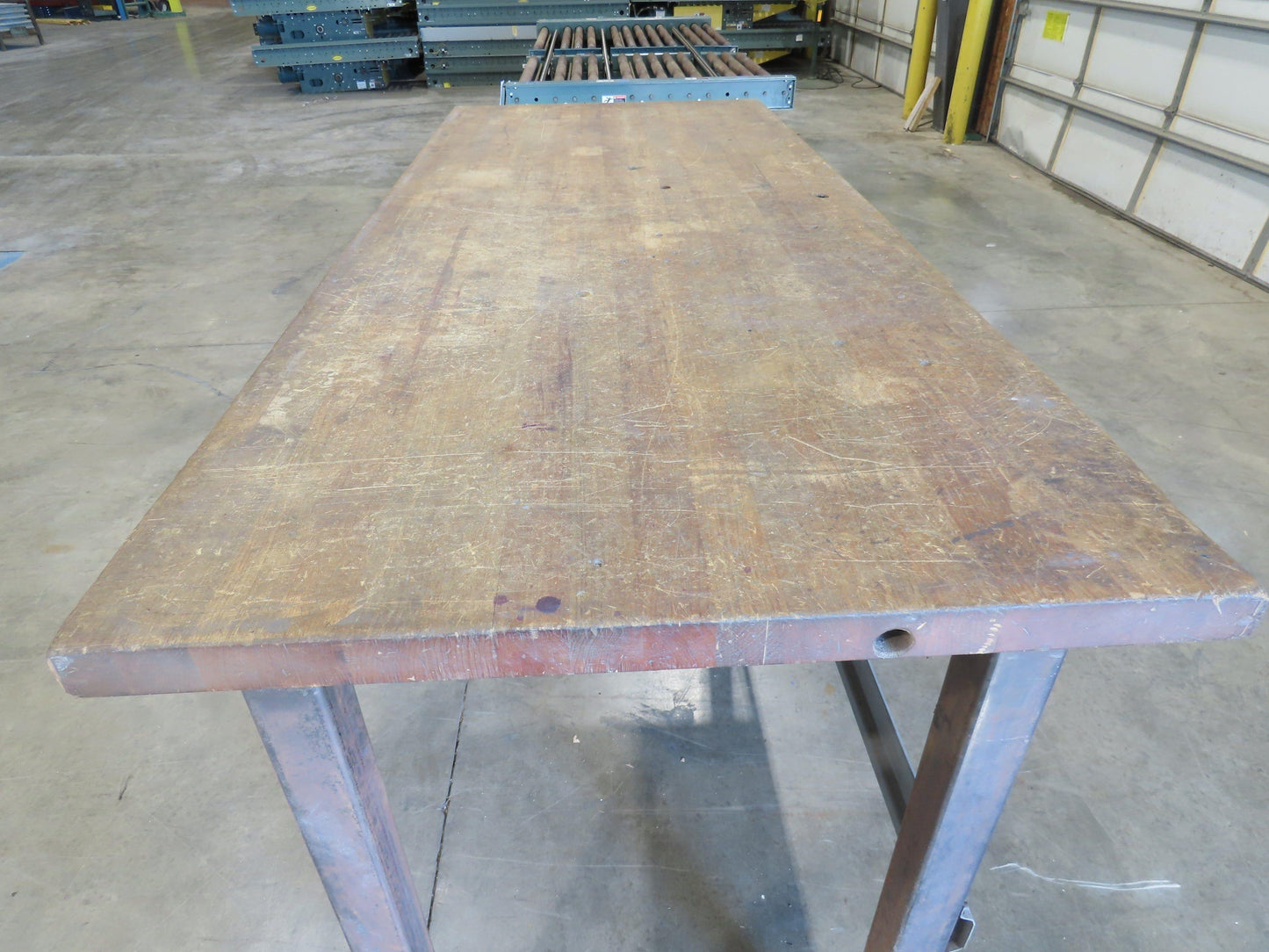 Industrial Butcher Block Top Workbench Table 72"W 30"D 46"H Heavy Steel Legs