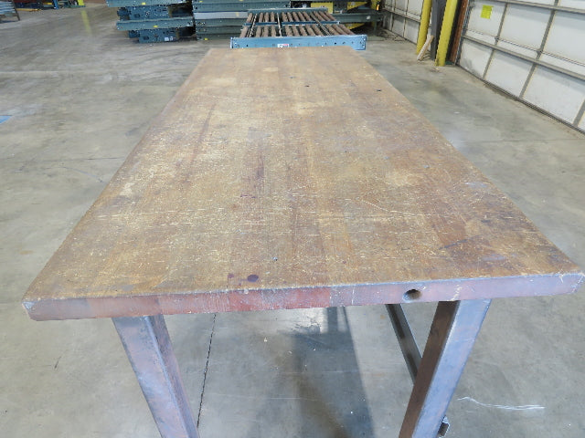 Industrial Butcher Block Top Workbench Table 72"W 30"D 46"H Heavy Steel Legs