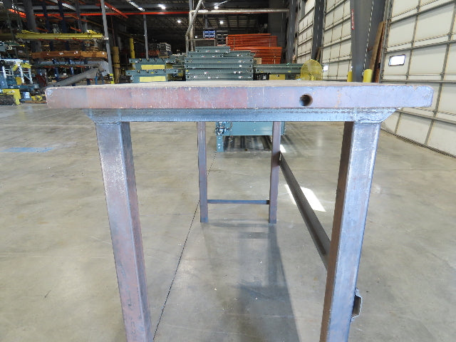 Industrial Butcher Block Top Workbench Table 72"W 30"D 46"H Heavy Steel Legs