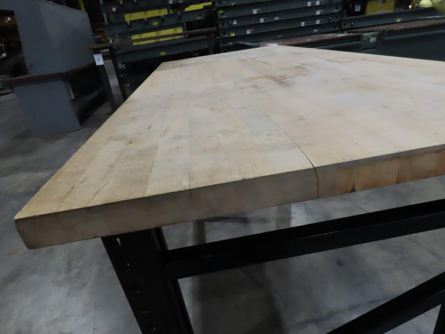 Industrial Butcher Block Top Workbench Table 68"W 30"D 40"H
