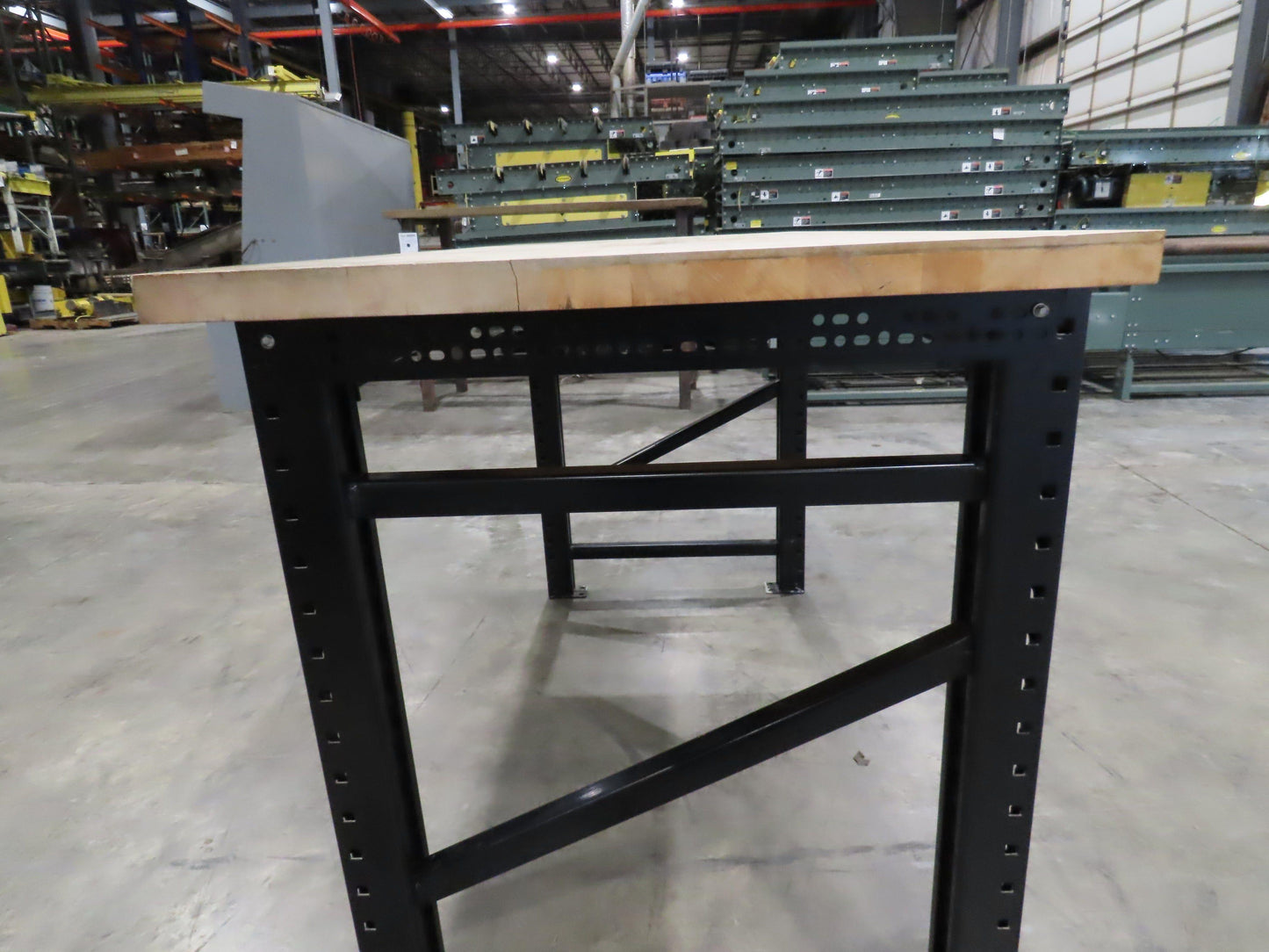 Industrial Butcher Block Top Workbench Table 68"W 30"D 40"H