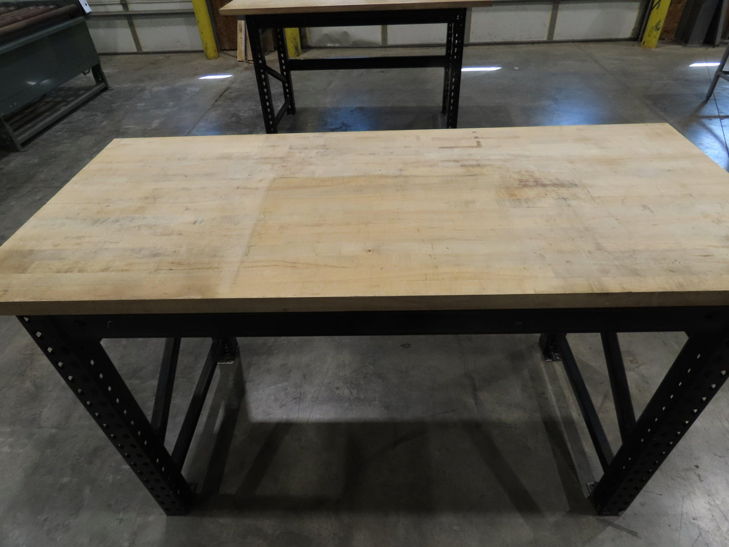Industrial Butcher Block Top Workbench Table 68"W 30"D 40"H