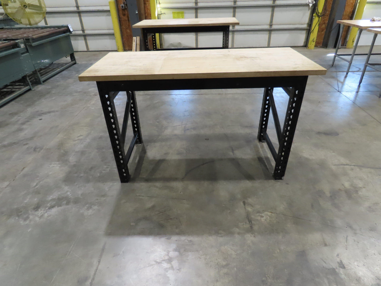 Industrial Butcher Block Top Workbench Table 68"W 30"D 40"H