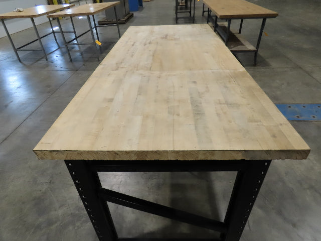 Industrial Butcher Block Top Workbench Table 68"W 30"D 40"H