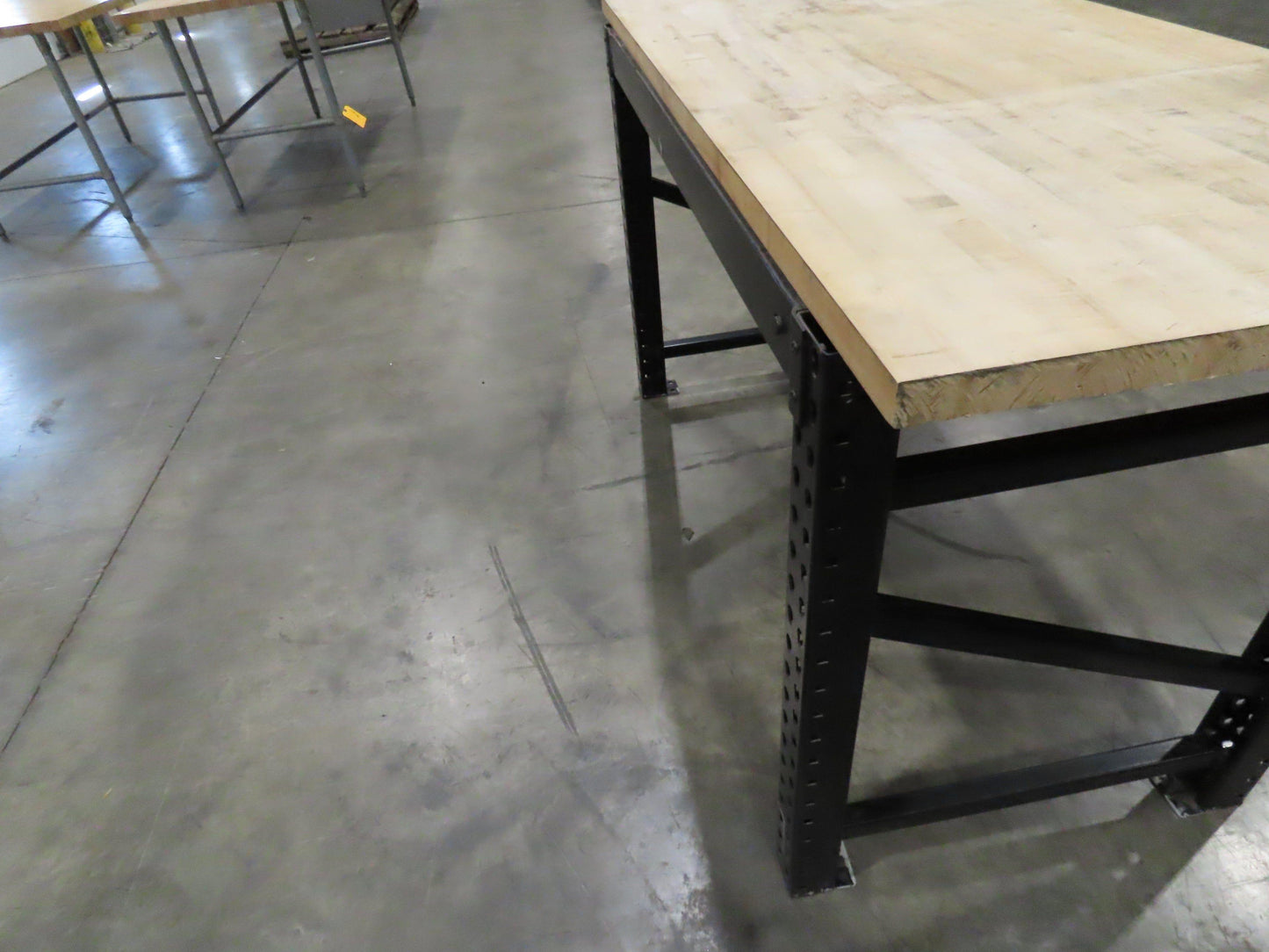 Industrial Butcher Block Top Workbench Table 68"W 30"D 40"H