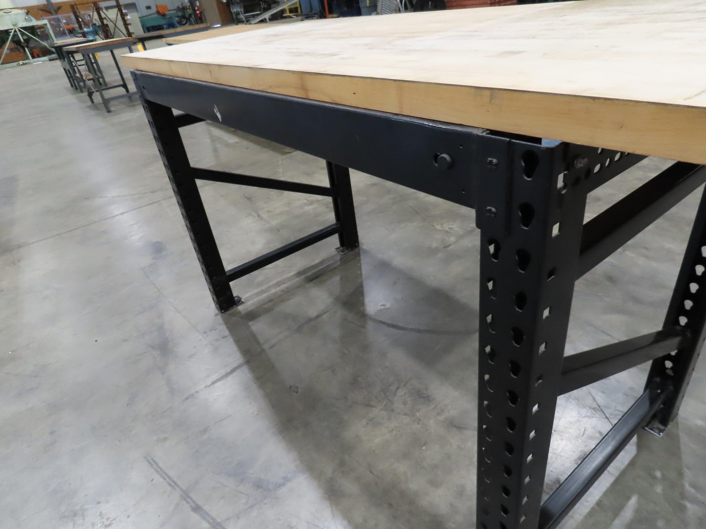 Industrial Butcher Block Top Workbench Table 68"W 30"D 40"H