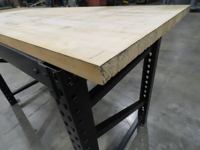 Industrial Butcher Block Top Workbench Table 68"W 30"D 40"H