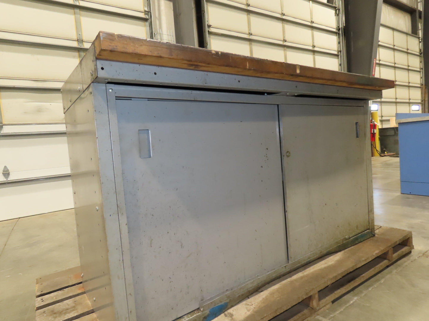 Industrial Butcher Block Top Workbench 2-Door Cabinet Workstation 60"W 30"D 36"H