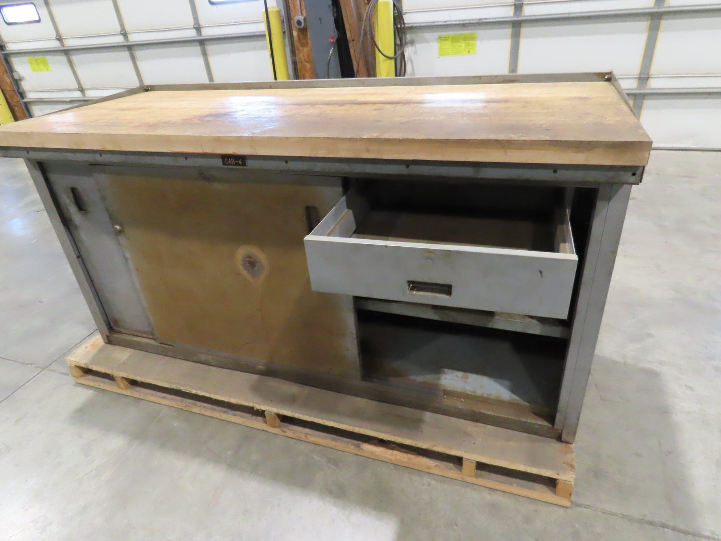 Industrial Butcher Block Top Workbench 2-Door Cabinet Workstation 72"W 29"D 36"H