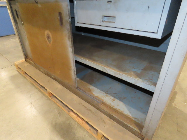 Industrial Butcher Block Top Workbench 2-Door Cabinet Workstation 72"W 29"D 36"H