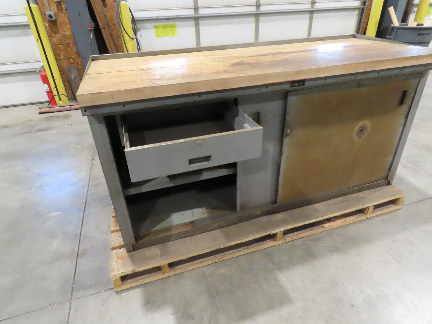 Industrial Butcher Block Top Workbench 2-Door Cabinet Workstation 72"W 29"D 36"H