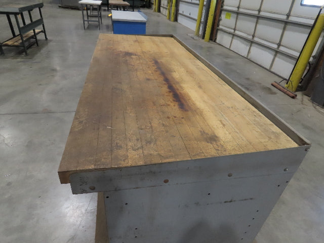 Industrial Butcher Block Top Workbench 2-Door Cabinet Workstation 72"W 29"D 36"H