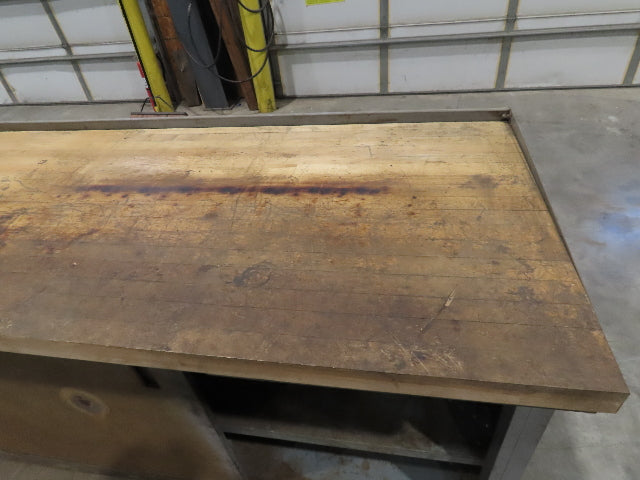 Industrial Butcher Block Top Workbench 2-Door Cabinet Workstation 72"W 29"D 36"H