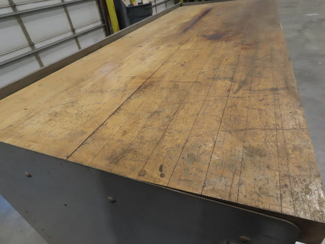 Industrial Butcher Block Top Workbench 2-Door Cabinet Workstation 72"W 29"D 36"H