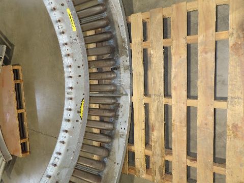 Hytrol 18"x 79" Galvanized Steel 90° Curve Gravity Roller Conveyor Section 15"BF