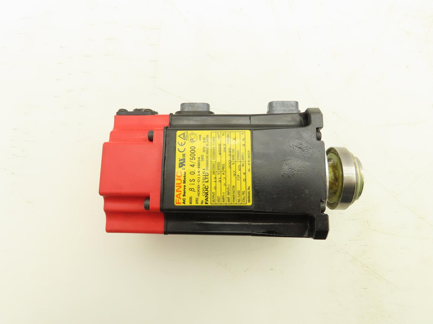 Fanuc A06B-0114-B804 AC Servo Motor 0.13kw 4000 RPM 31V Encoder A20B-8200-018