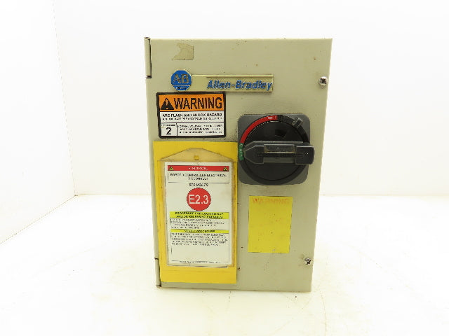Allen Bradley 40788-309-75 Disconnect Switch Fused 3 Phase Electrical Enclosure