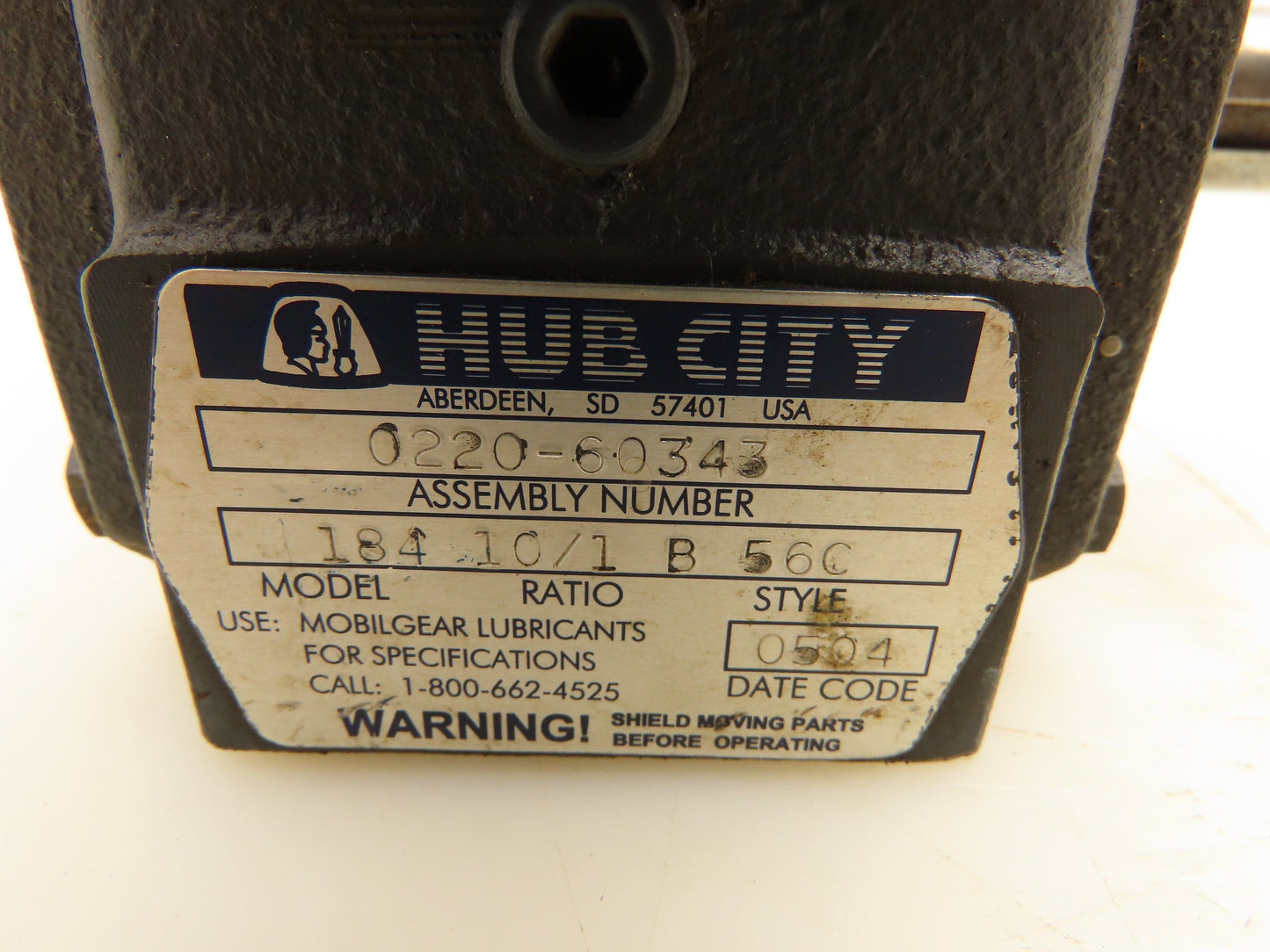 Hub City Model 184 PowerCube Speed Reducer 10:1 Gearbox 1.5Hp 175 RPM LH 56C