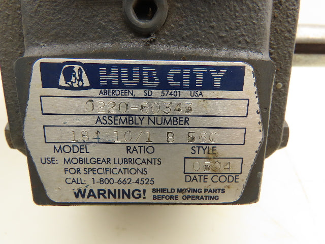 Hub City Model 184 PowerCube Speed Reducer 10:1 Gearbox 1.5Hp 175 RPM LH 56C