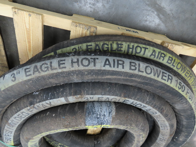 Eagle 3" ID x 48' Hot Air Compressor Dry Bulk Blower Hose Black Rubber 150 PSI
