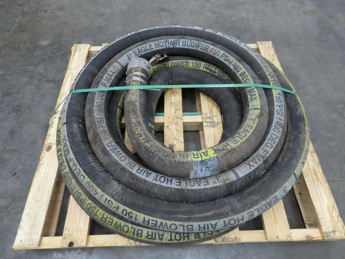 Eagle 3" ID x 48' Hot Air Compressor Dry Bulk Blower Hose Black Rubber 150 PSI